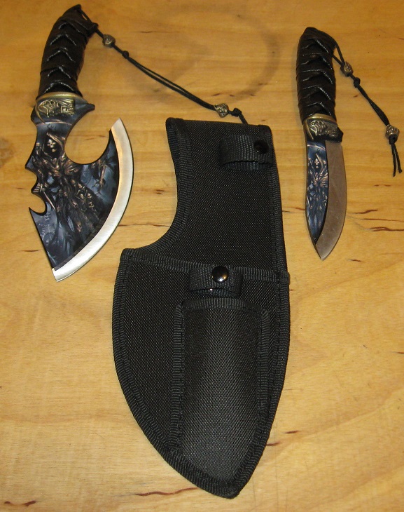 Grim Reaper Dagger and Cleaver Knife Set - Factory Manufactured