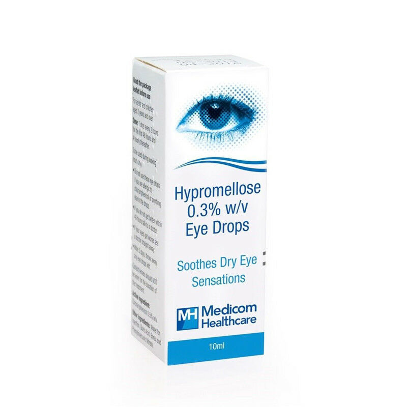 Hypromellose 0.3% Eye Drops Artificial Tears For Dry Eyes 10ml x 6