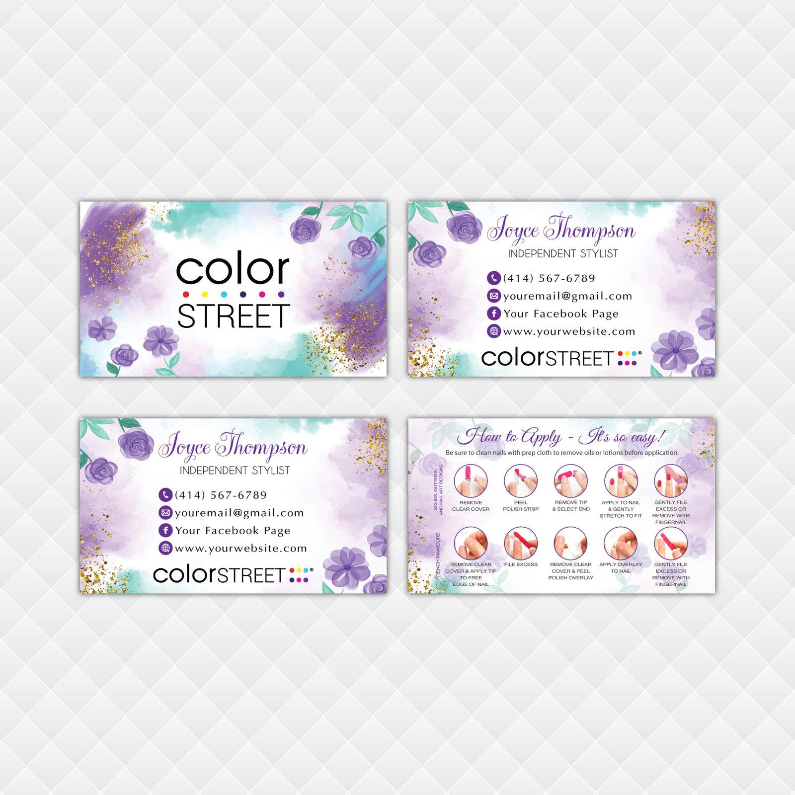 Color Street Application Cards, Color Street Business Cards, Digital ...