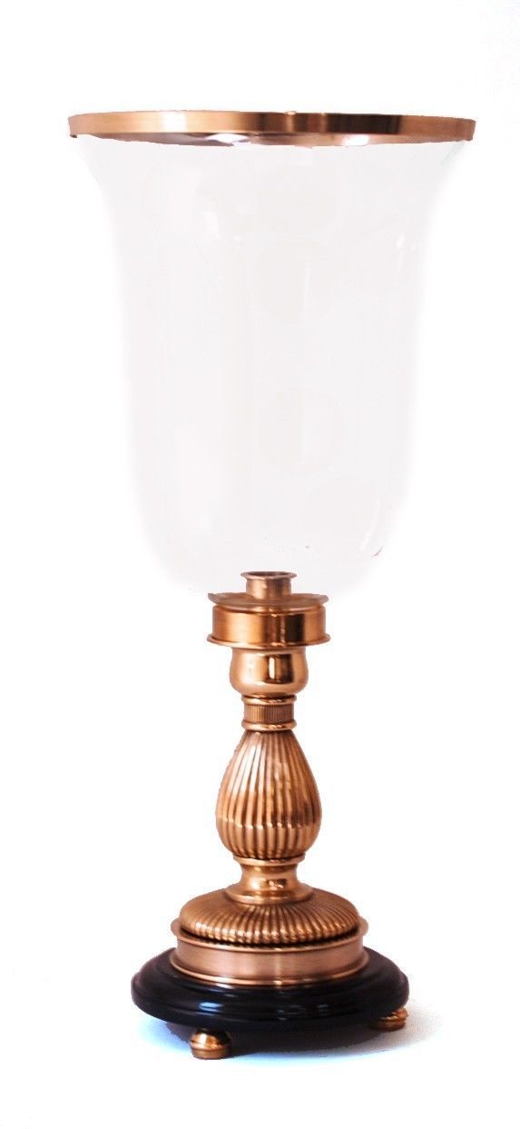 STUNNING BRASS WITH MARBLE BASE HURRICANE CANDLE HOLDER,9''D X 19.5''TALL. Candle Holders