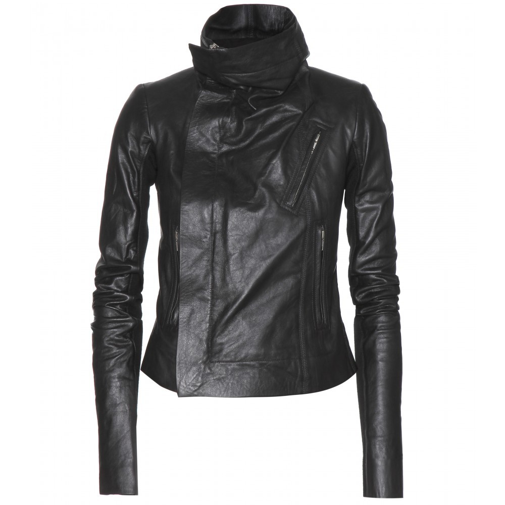 Women wide collar leather jacket Women black fashion leather jacket ...