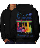Gay Pride Love Barcelona Sweatshirt Hoody Spain City Men Hoodie Back - $20.99