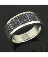 Blue Dinosaur Bone Ring in Sterling Silver - $440.00