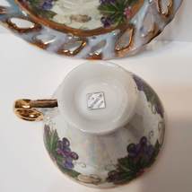 Rare Vintage Teacup and Saucer, Nasco Del Coronado, Japan, Gold Luster Grapes image 8