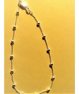 Cable &amp; Bead Chain - Anklet (Adjustable) - Sterling Silver - Made In Ita... - $15.73