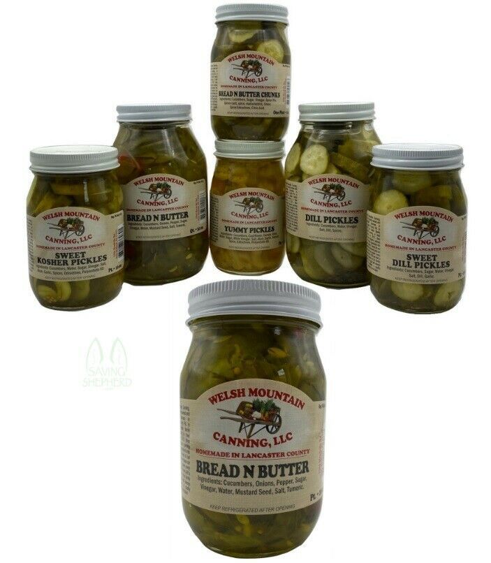 BREAD & BUTTER PICKLES Sweet Thin Slice Pickles 112 Pint Jar Amish