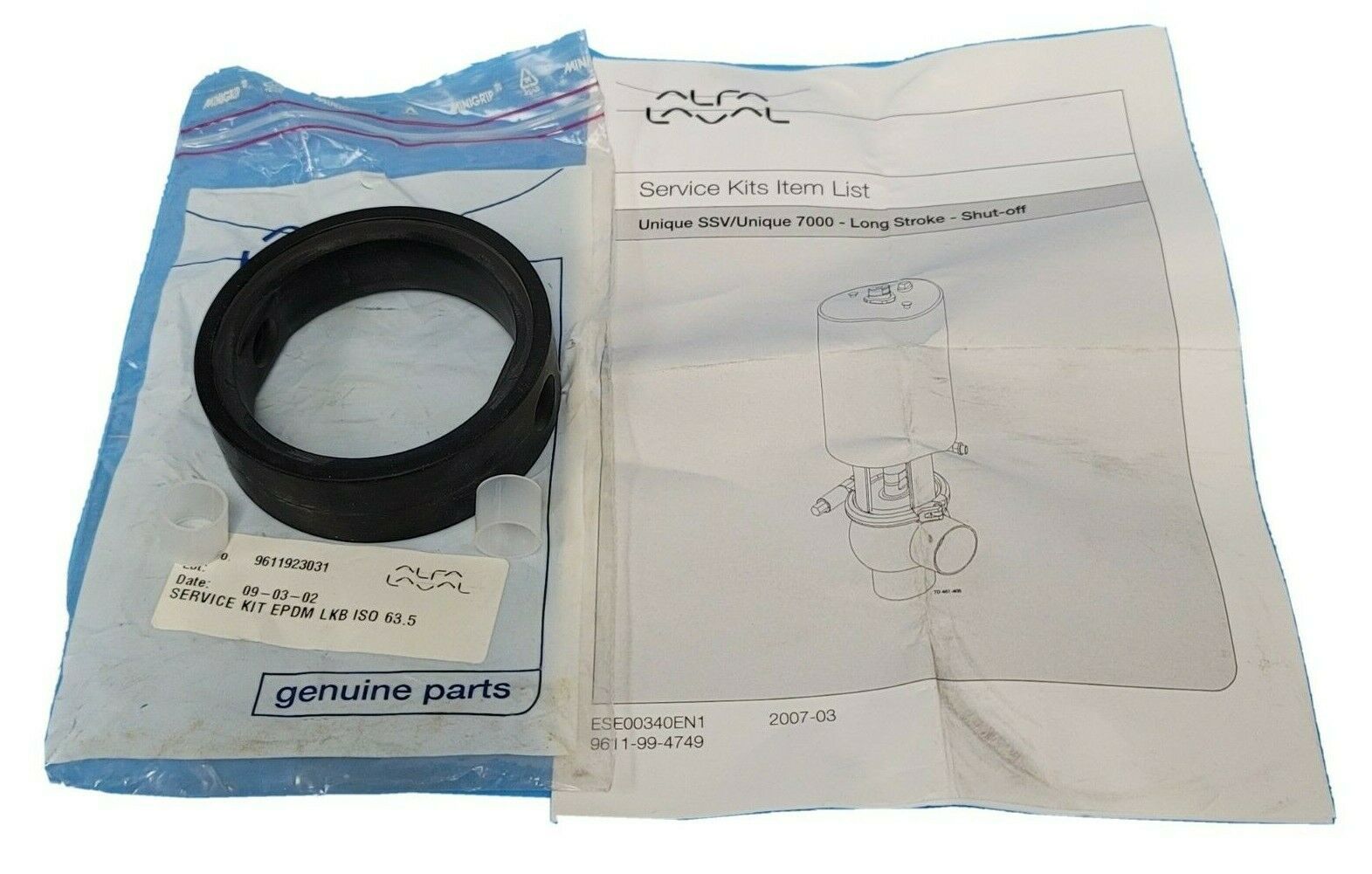 NIB ALFA LAVAL 9611923031 SERVICE KIT EPDM LKB ISO 63.5 21/2'' Other