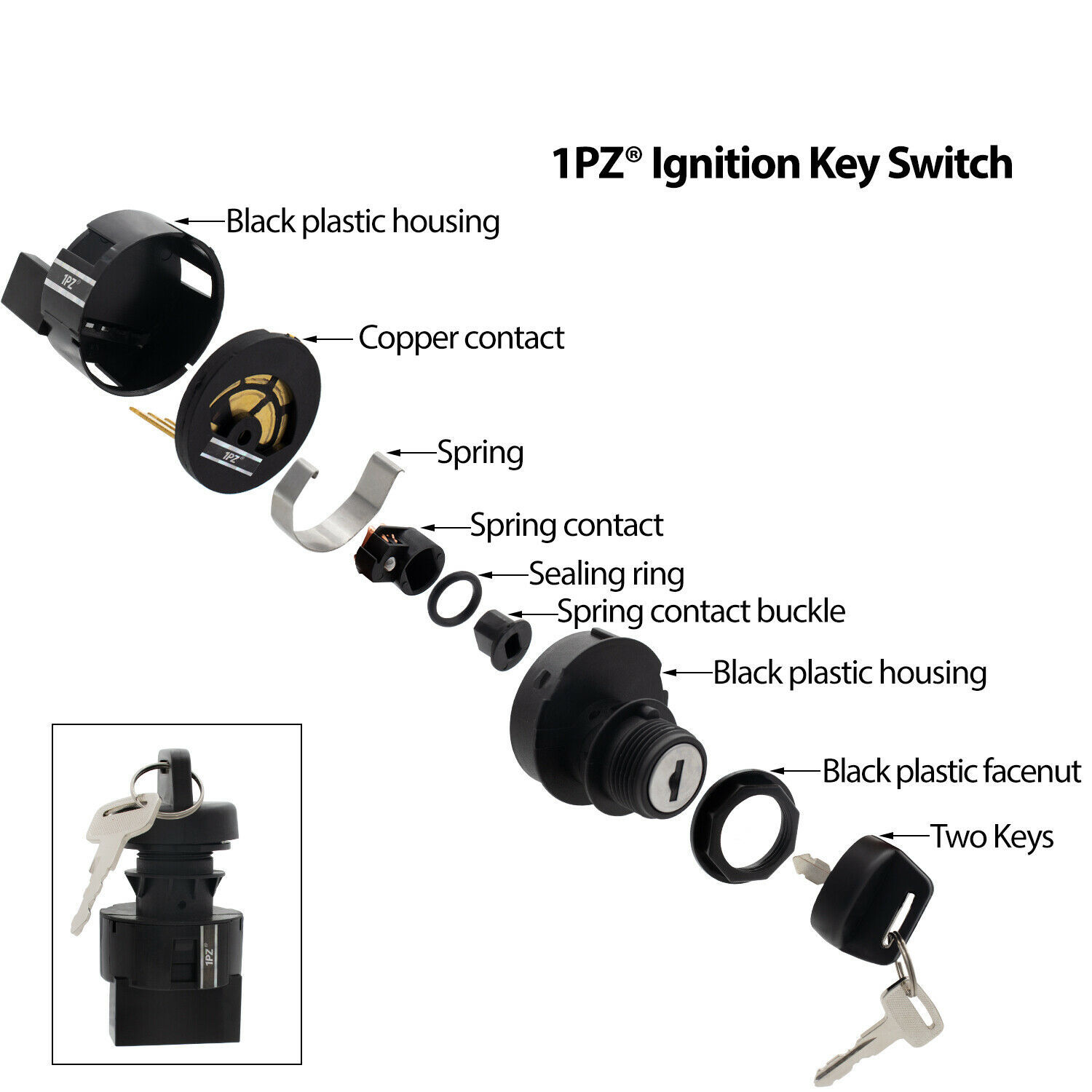 Ignition Key Switch 3 Position For Polaris RZR 800 XP 900 1000 Ranger