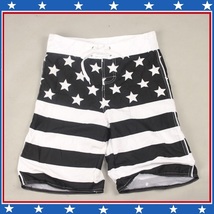 Men's All American USA Flag Swim Beach Board Trunks in Red White n Blue or Black image 5