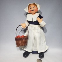 Annalee 10” Doll Pilgrim Woman Autumn Basket Black Dress White Apron 2005 - $32.95