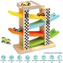 Ys for 1 2 year old boy and girl gifts wooden race track car ramp racer with 4 mini car thumb200