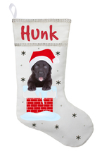 Black Labrador Christmas Stocking - Personalized and Hand Made Black Labrador St - $33.00