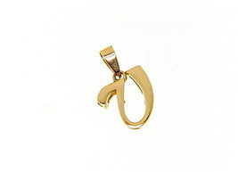 18K YELLOW GOLD LUSTER PENDANT WITH INITIAL V LETTER V MADE IN ITALY 0.71 INCHES image 1