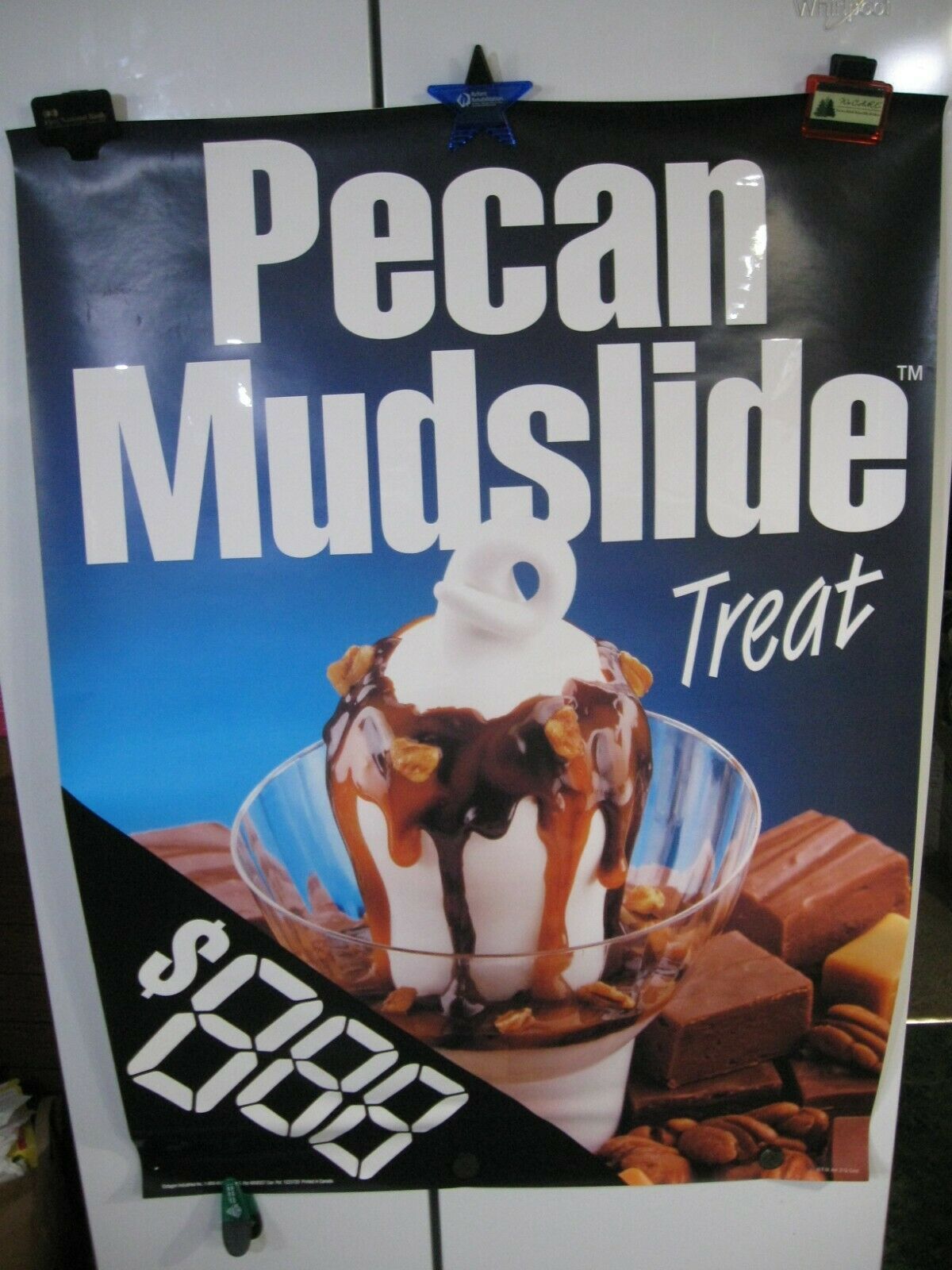 Vintage 1997 DAIRY QUEEN PECAN MUDSLIDE Poster 31" x 43" Ice Cream