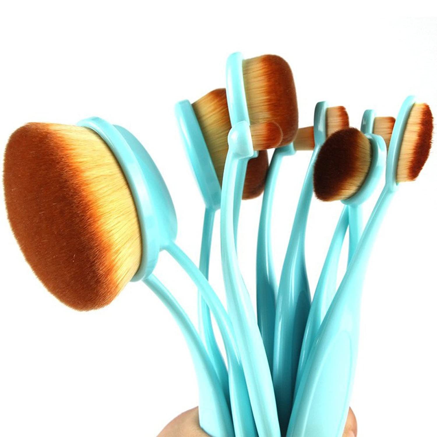 New Oval Toothbrush Makeup Brush Set Foundation Brushes Powder Blush Conce