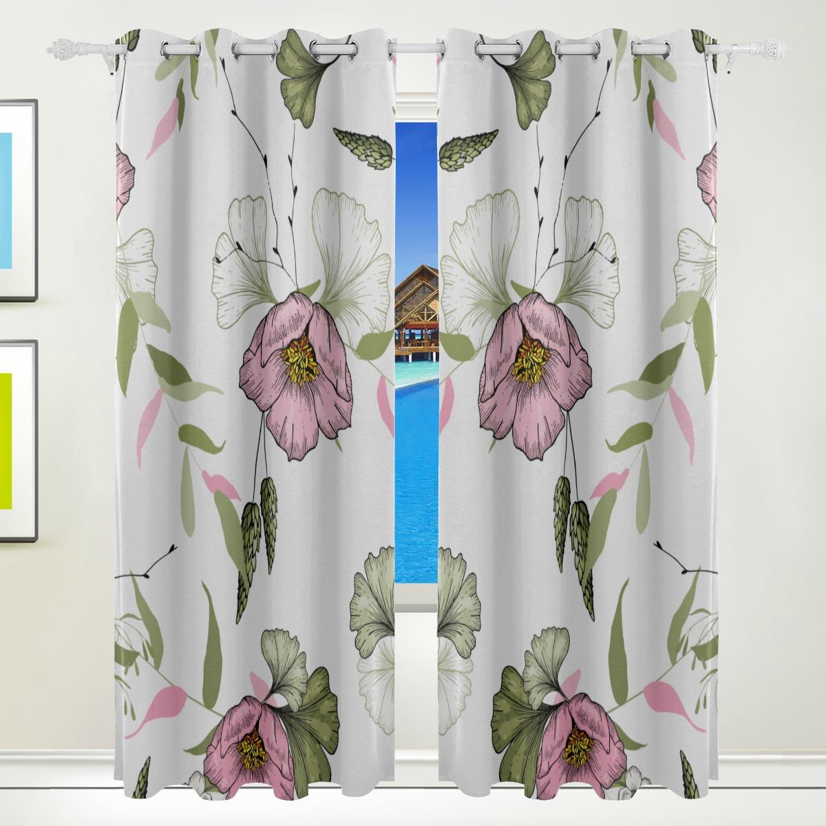 Bedroom Window Curtains Tiny Cute And Funny Floral Print ...