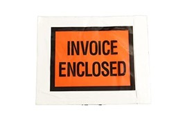 4.5" x 5.5" Packing List Envelope W/Message "Invoice Enclosed" Orange Full Face  - $28.17