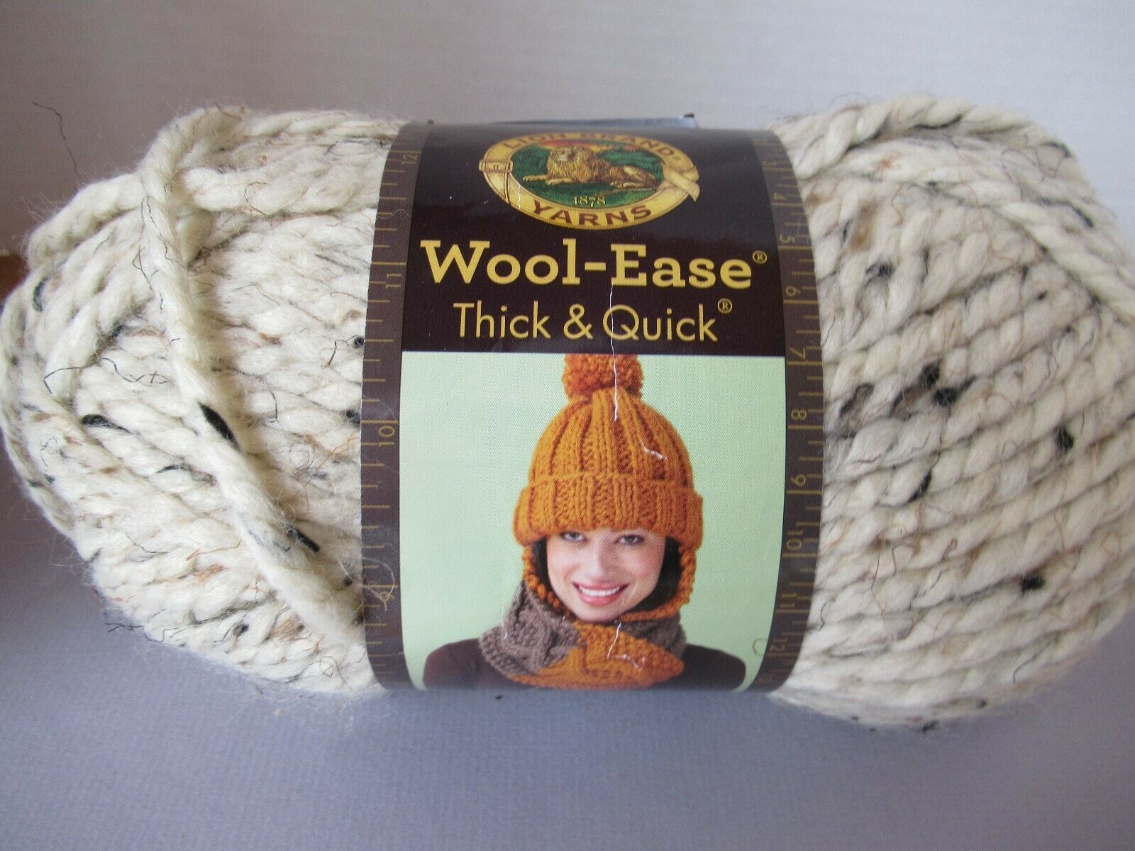 Lion Brand Thick & Quick Wool Ease one 6oz skein oatmeal Yarn
