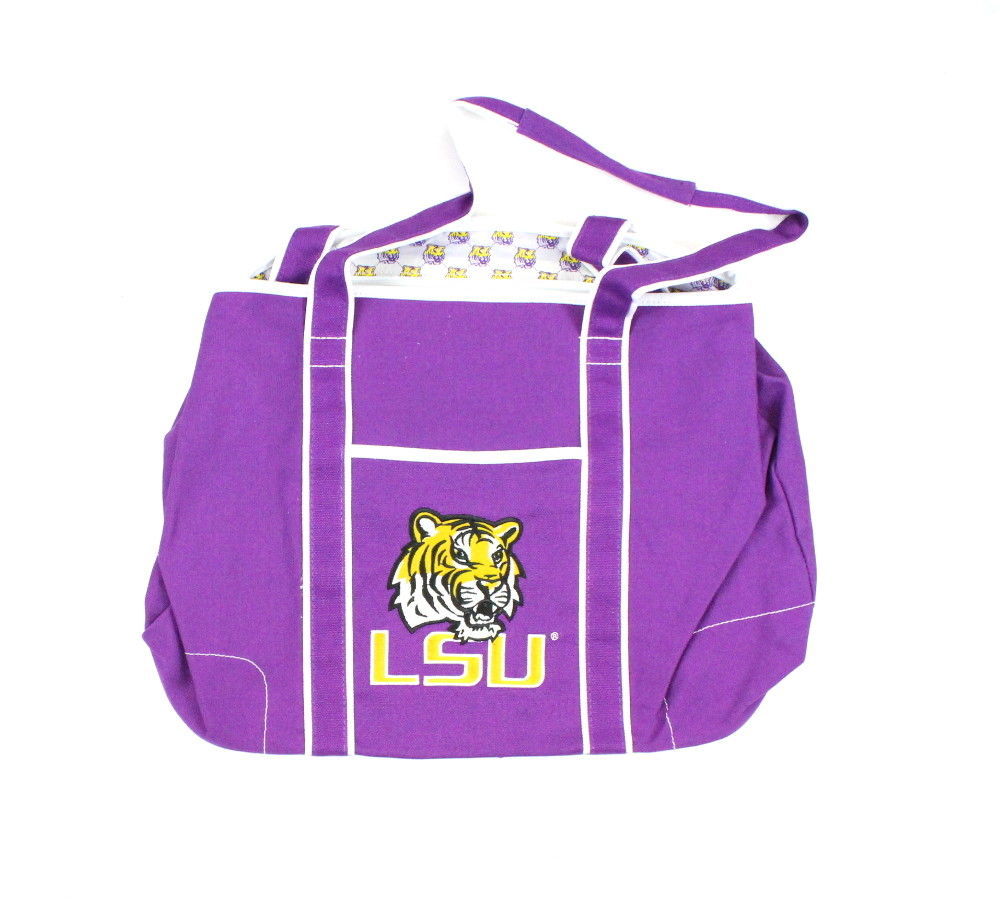 NCAA LSU Tigers Hampton Tote Bag Purple Team Logo SEC Football Womens