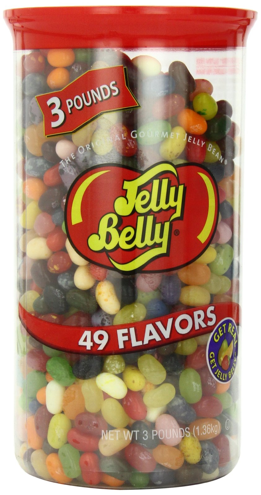 49 Assorted Jelly Bean Flavors 3 lb Clear Can 3 pound Jelly Beans