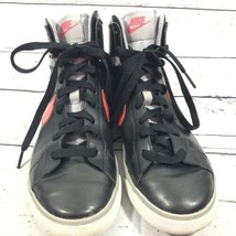 Woman&#39;s Nike Leather Black Red and Grey Mid Rise Sneakers Size 8.5 Preow... - $59.39