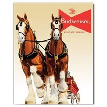 Budweiser Bud Beer Clydesdale Team Vintage Retro Style Decor Metal Tin S... - $15.99
