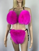 Fox Fur Bikini Double Sided Fur Two Pieces Bikini Top And Panties Fuschia Fur image 4