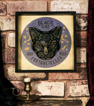 Moons Stars Wicca Black Cat Sees Tells Fortune Teller Wall Decor Picture... - $34.99