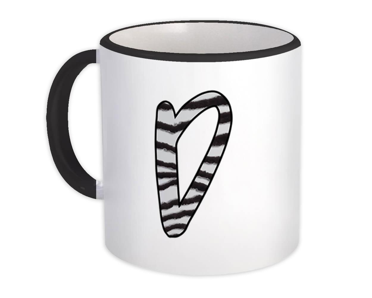 Primary image for Monogram Letter D : Gift Mug Zebra Letter Initial ABC Animal Print Gift
