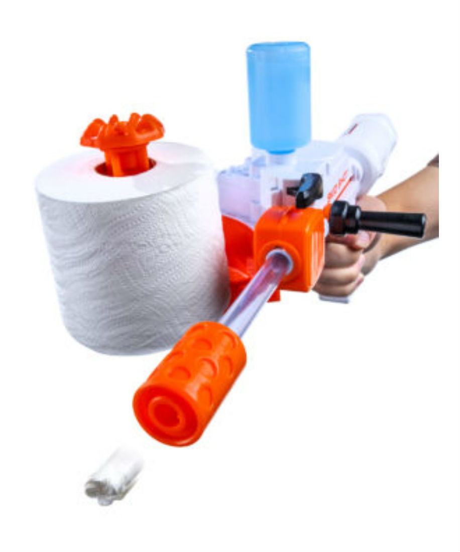 Skid Shot TP Blaster Spitball shooter with toilet paper ammo Gift