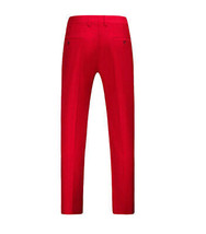 MOGU Men's Front Flat Semi Casual Slim Fit Red Dress Pants - 38