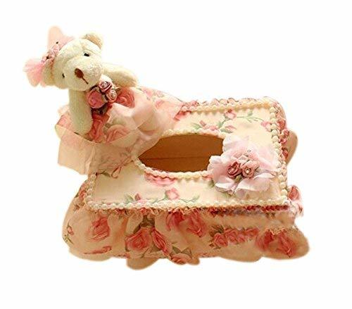 PANDA SUPERSTORE Cute Wedding Bear Fabric&Wood Tissue Holder Tissue Box Cover(Sh