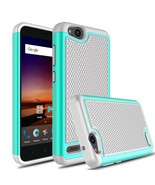 Green &amp; Gray Hybrid Case for ZTE Tempo X N9137 - Rugged Hard Armor Cover... - $9.88