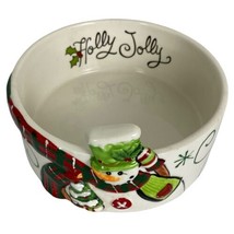 Fitz and Floyd Christmas Holly Hat Snowman Holiday Holly Jolly Candy Bow... - $30.79