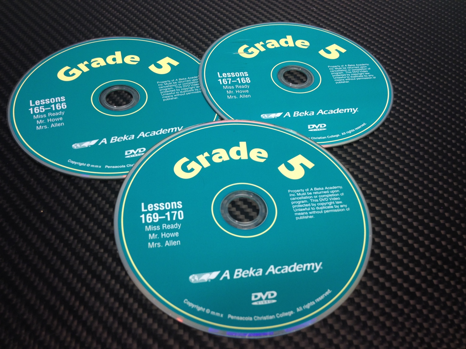 3 replacement discs for a beka academy grade 5 dvd mr howe home