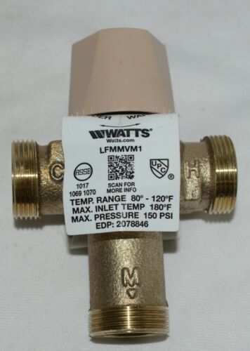 Watts Thermostatic Mixing Valve 0559116 1/2 Inch Domestic Hot Water ...