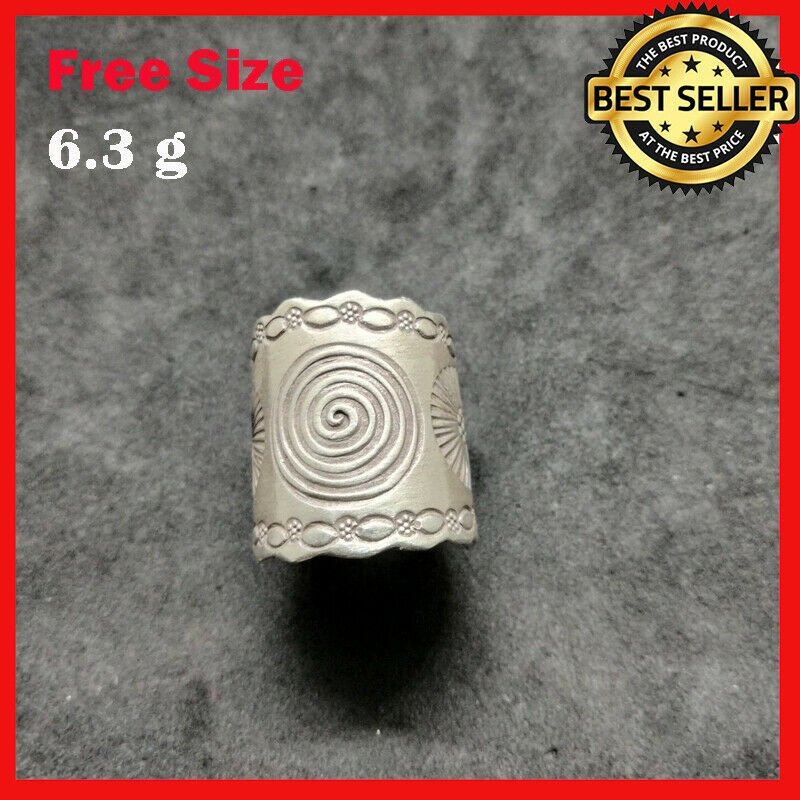 Fine Silver Rings 925 Sterling Adjustable Size Vintage Spiral Dial Whirl Engrave