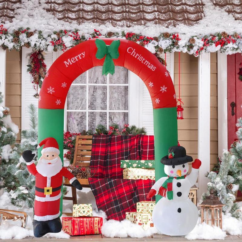 8 Foot Tall Lighted Christmas Inflatable Archway Arch with Santa Claus ...