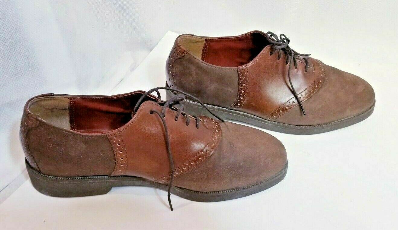 IRON AGE MENS BROWN SUEDE AND LEATHER SAFETY WORK LACE UP SHOES SZ 9 W