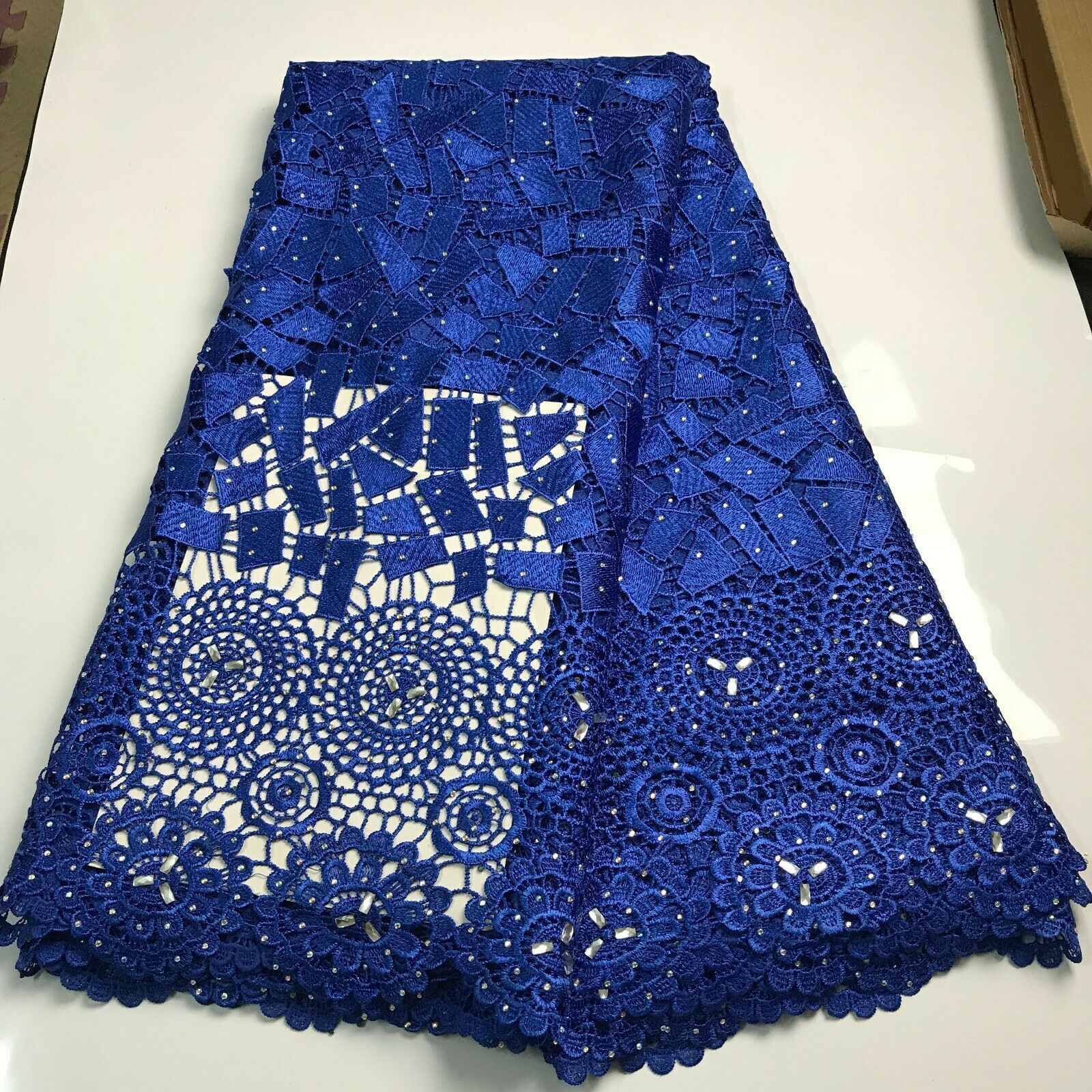 African Cord Lace Fabric Stones Wedding Dress Nigerian Guipure Lace ...