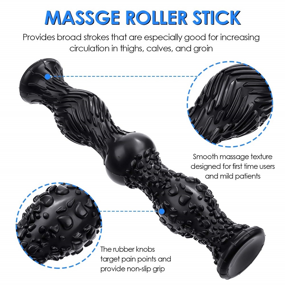 Hizek Foot Massager Set Including Dual Foot Massage Roller, Spiky Massage Balls