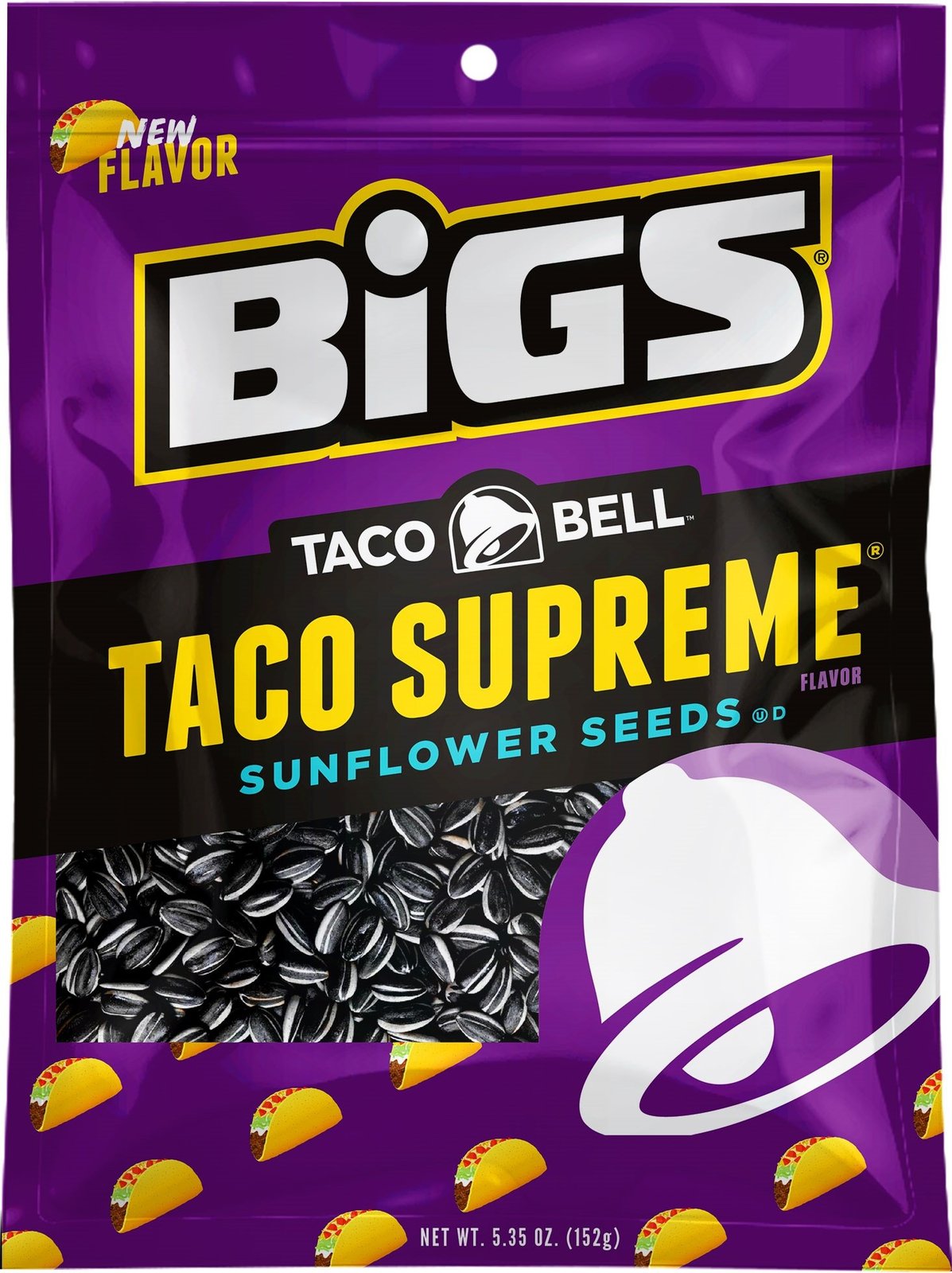 BIGS Taco Bell Taco Supreme Sunflower Seeds, 5.35 Ounce (Pack of 12