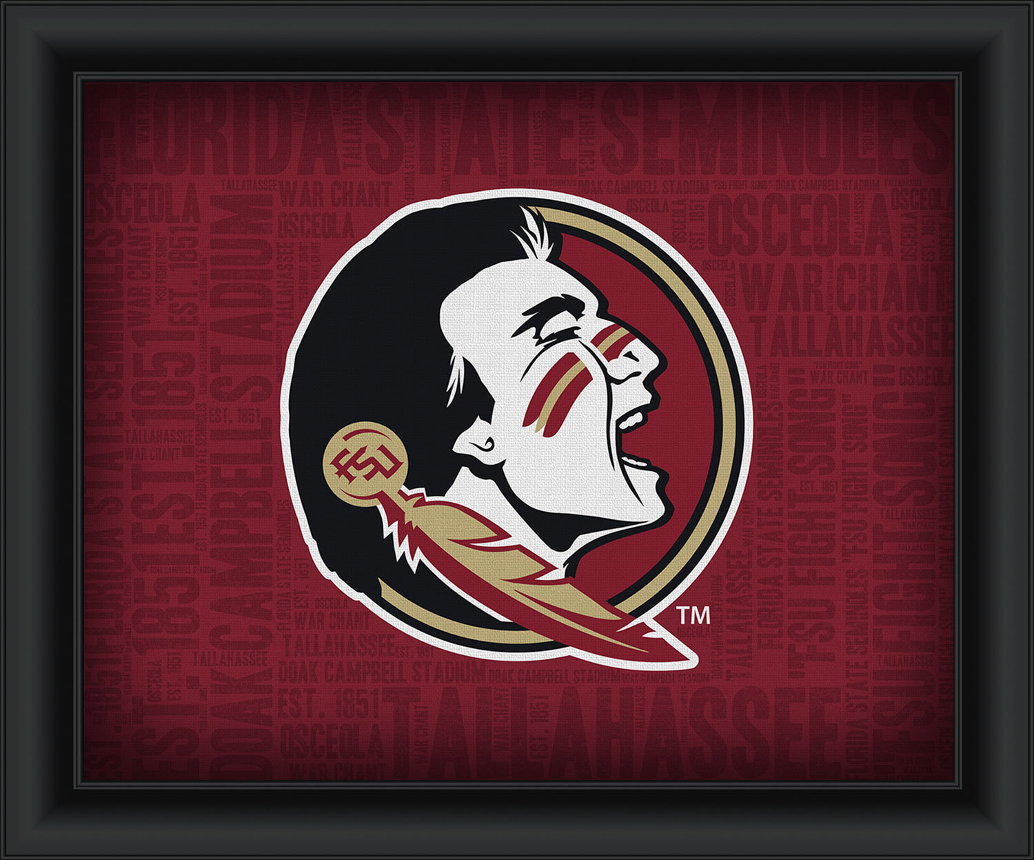 Florida State University "College Logo Plus Word Clouds" - 15 x 18