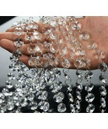 VOVOV 20FT Clear Crystal Garland Chandelier Octagon Beads Chain Beaded Trim - $27.26