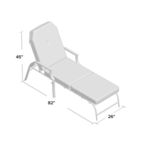 Outdoor Patio 82'' Long Reclining Single Chaise with Cushions image 10