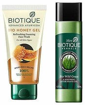 Biotique Honey Gel Foaming Face Wash,150m &amp; Biotique After Shave Gel/ CO... - $12.25+
