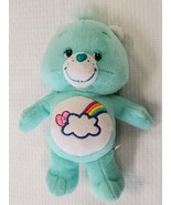 Care Bear 2004 Bashful Heart Bear Series 3 Aqua Rainbow Cloud 9&quot; stuffed... - $18.80