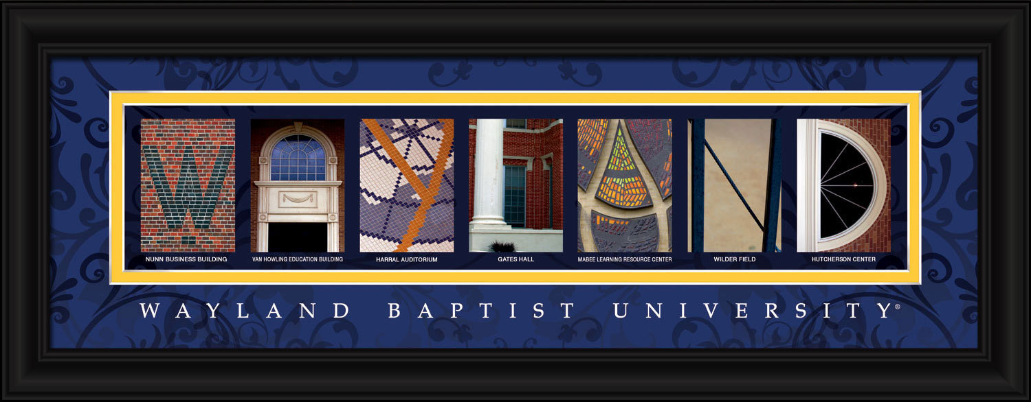 Wayland Baptist University Officially Licensed Framed Letter Art
