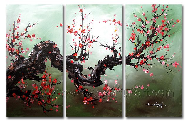 Hand-painted Modern Decor Asian Art Floral Oil Painting On Canvas ...