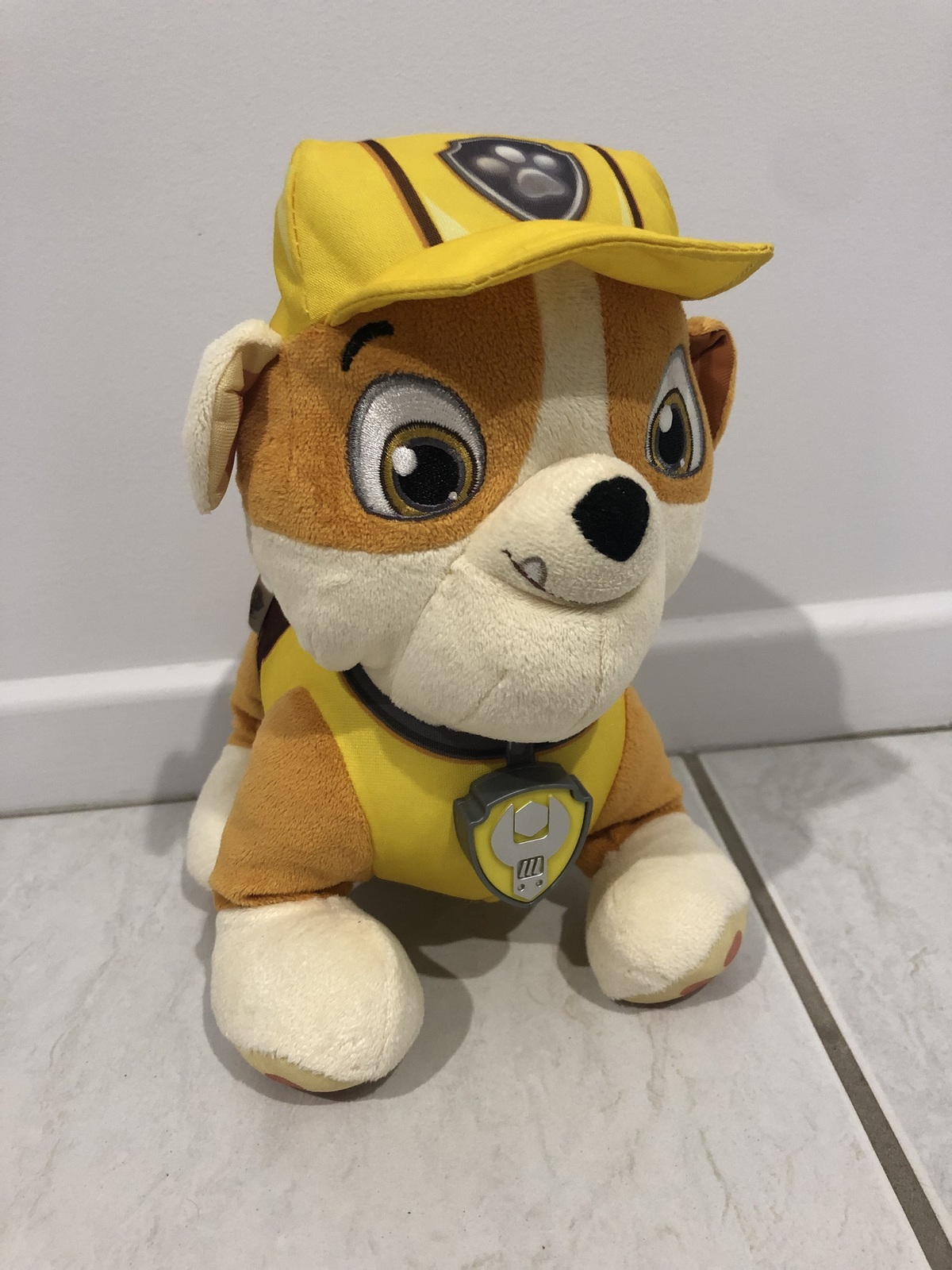 2013 Paw Patrol Real Talking Rubble Plush Soft Toy Dog Working - Action ...